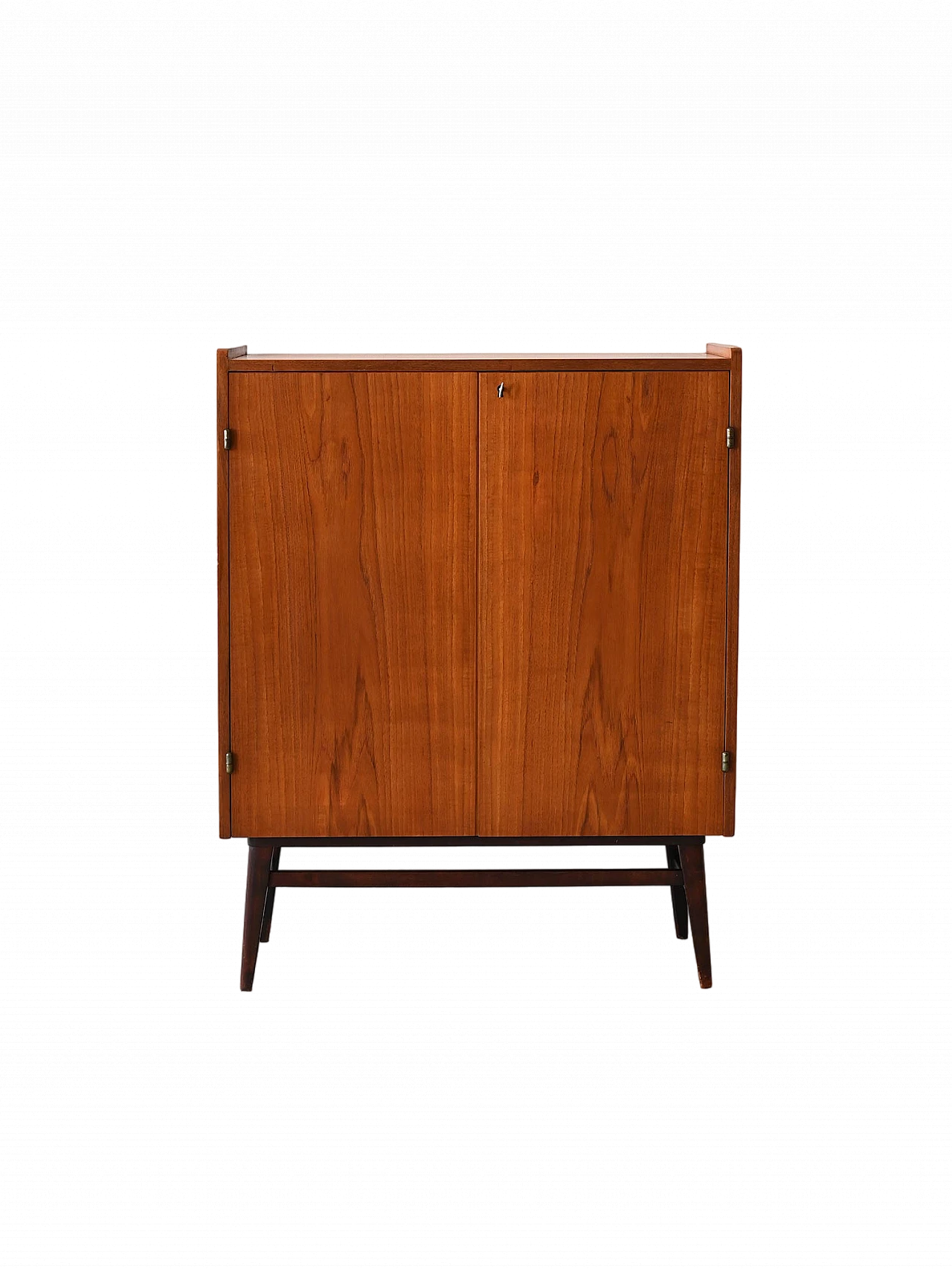 Mobiletto scandinavo in teak con ante, anni '60 11