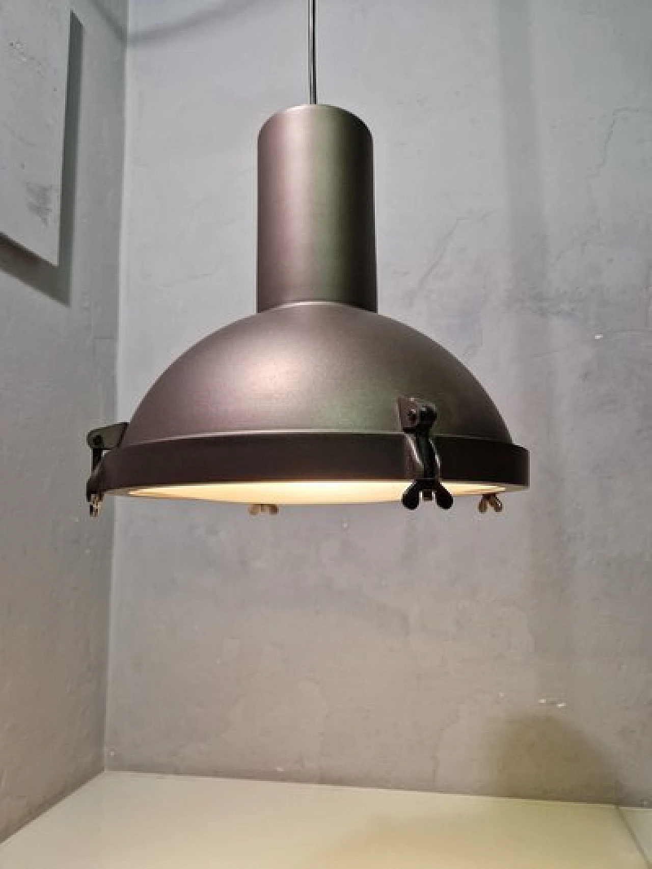 365 Iron & glass ceiling lamp by Le Corbusier for Nemo, 1990s 4