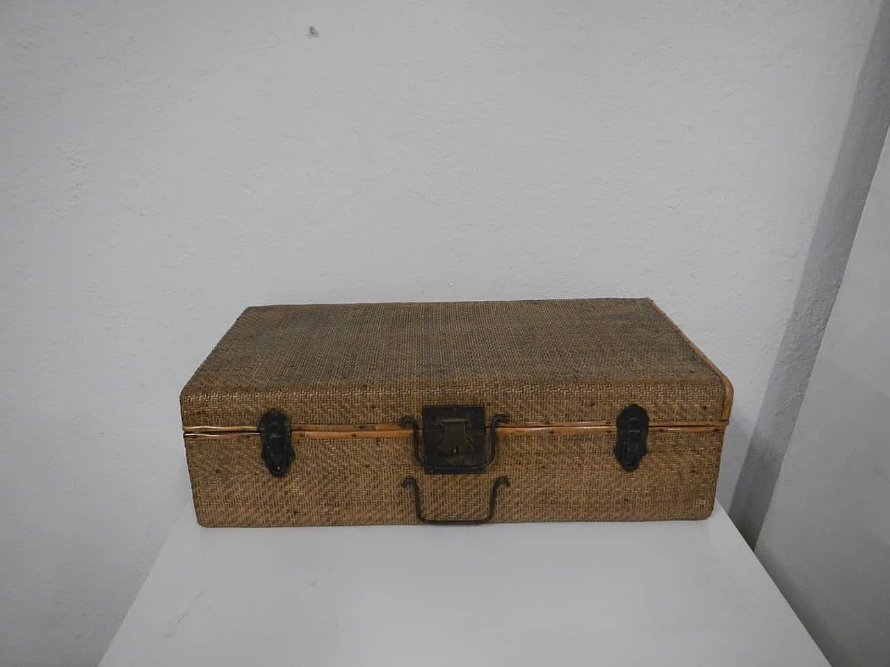 Spruce and rattan trunk, 1940s 1