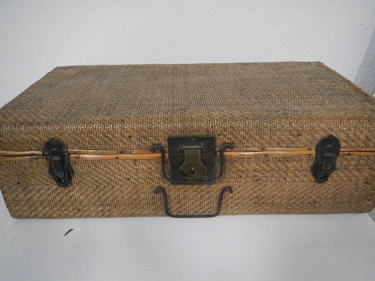 Spruce and rattan trunk, 1940s 4