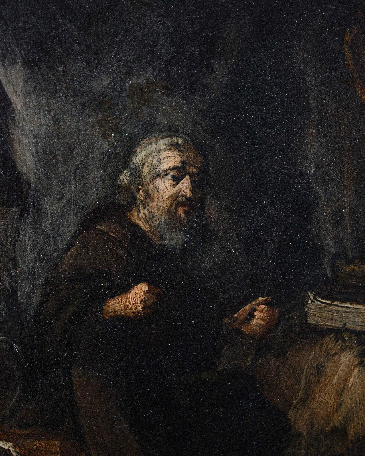 Follower of D. Teniers, Saint Anthony at Prayer, oil on copper 3