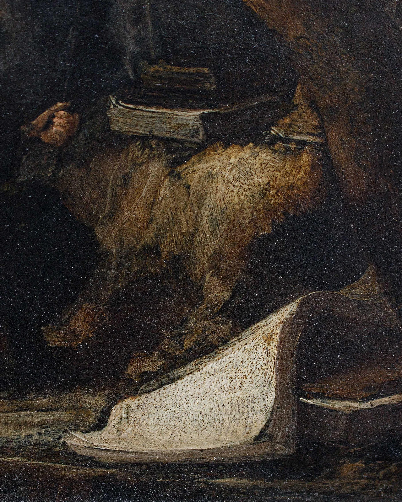 Follower of D. Teniers, Saint Anthony at Prayer, oil on copper 4