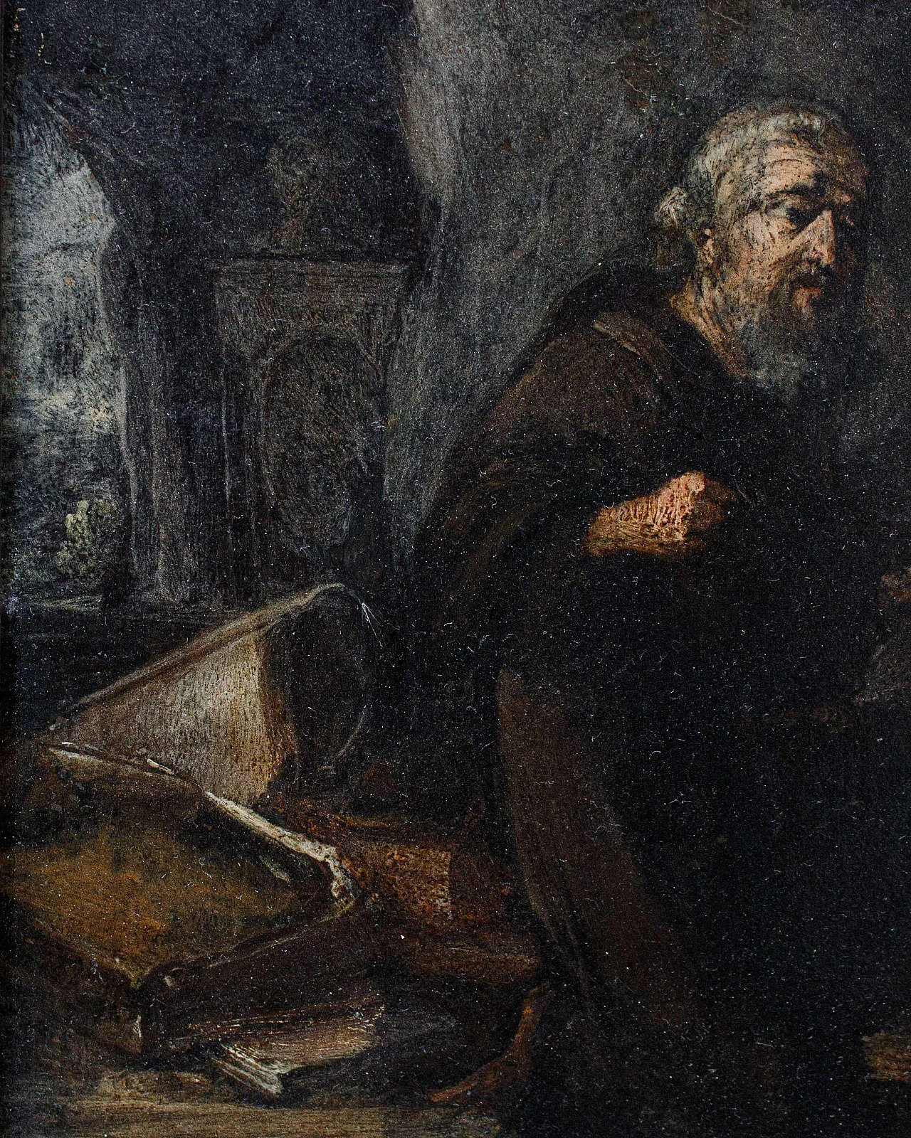 Follower of D. Teniers, Saint Anthony at Prayer, oil on copper 5