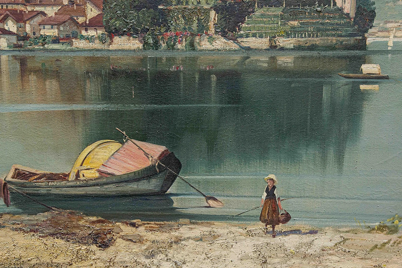 Clark Van Clemenson, Veduta dell'Isola bella, olio su tela 9