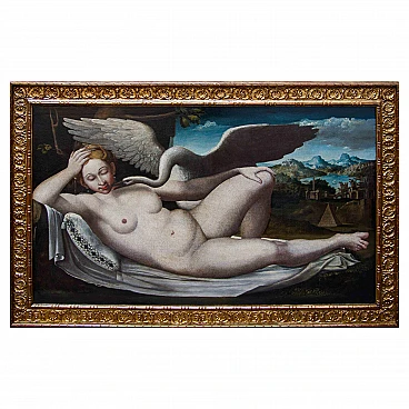 Mannerist School, Leda and the swan, oil on canvas, 16th century