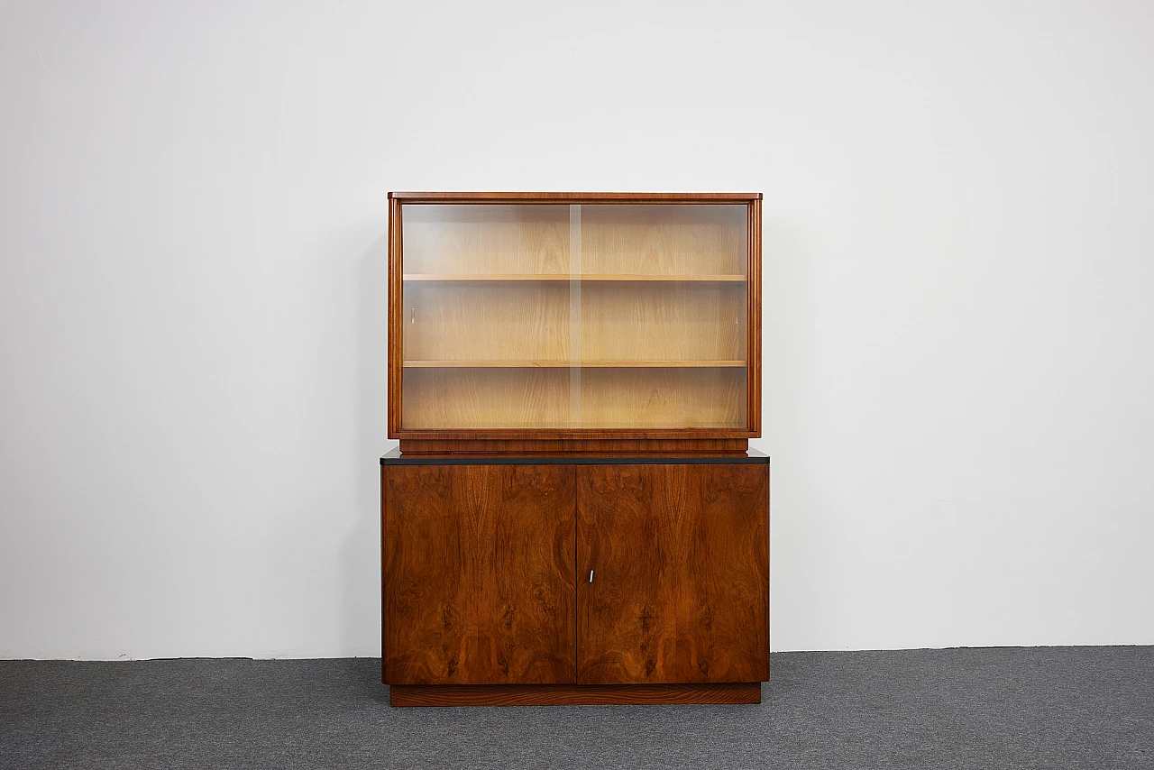 Wood veneered bookcase by Jindrich Halabala, 1954 1