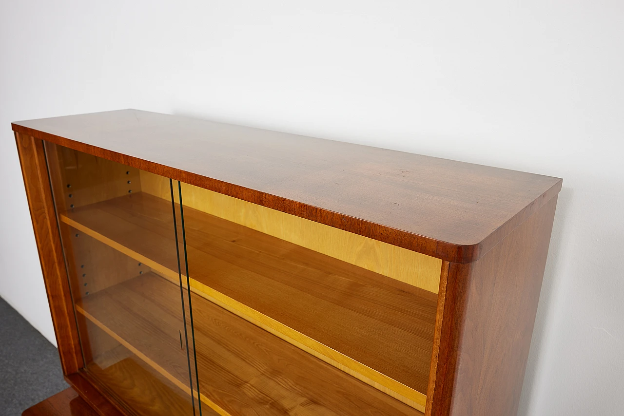 Wood veneered bookcase by Jindrich Halabala, 1954 7