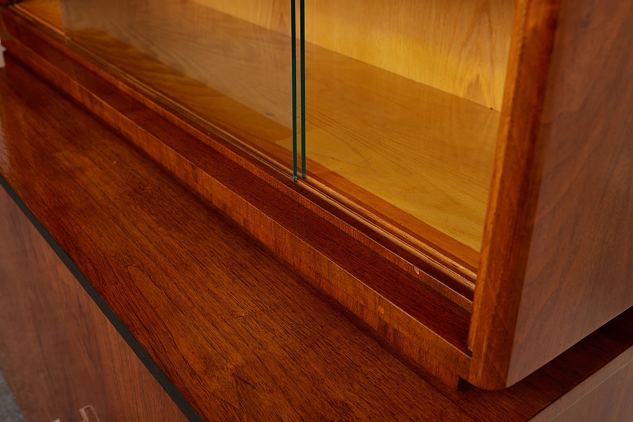 Wood veneered bookcase by Jindrich Halabala, 1954 9