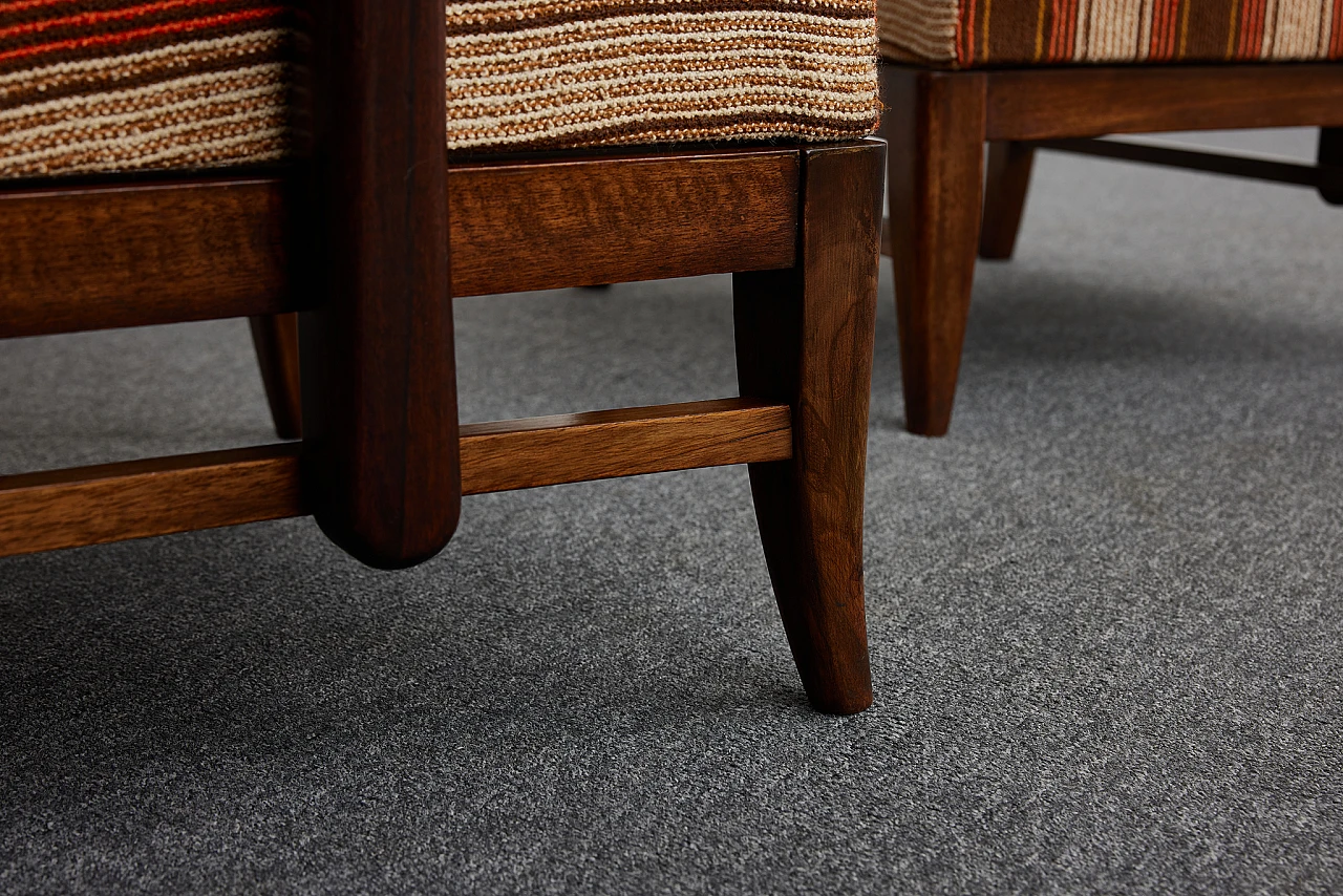 Pair of solid walnut Art Deco armchairs by Gyula Kaesz, 1930s 23