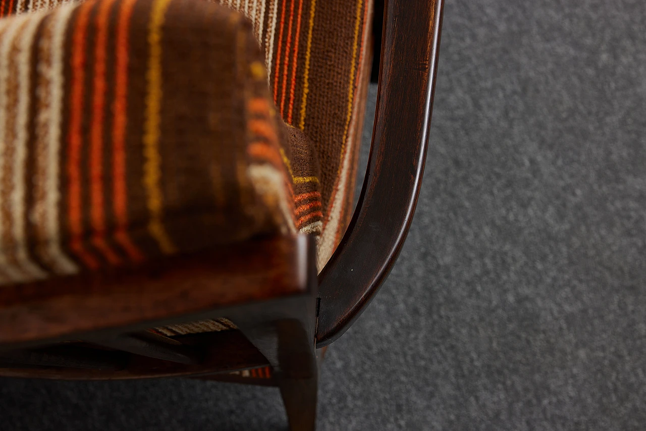 Pair of solid walnut Art Deco armchairs by Gyula Kaesz, 1930s 24