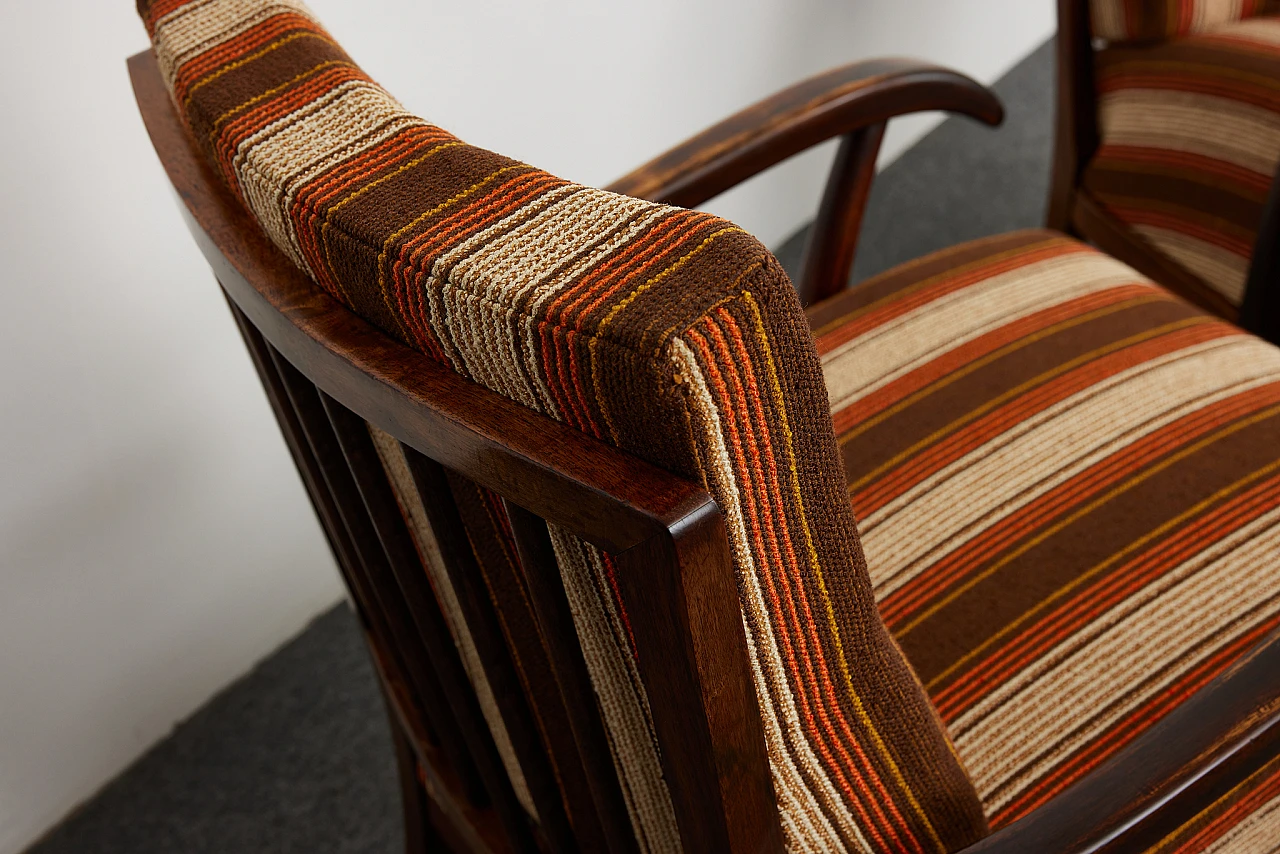 Pair of solid walnut Art Deco armchairs by Gyula Kaesz, 1930s 25