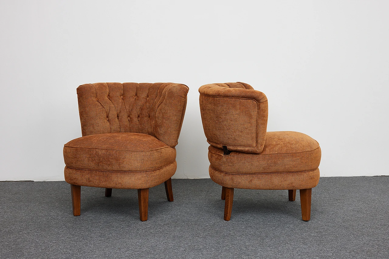 Pair of cocktail armchairs by Otto Schulz for Jio Möbler, 1950s 1