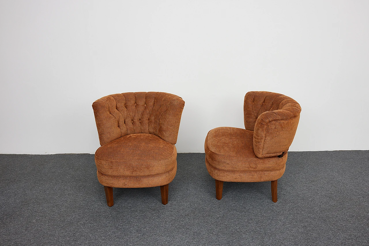 Pair of cocktail armchairs by Otto Schulz for Jio Möbler, 1950s 2