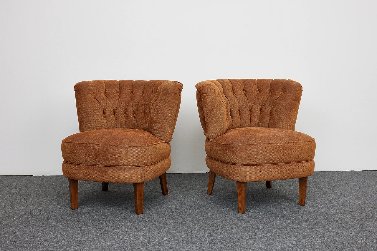 Pair of cocktail armchairs by Otto Schulz for Jio Möbler, 1950s 6