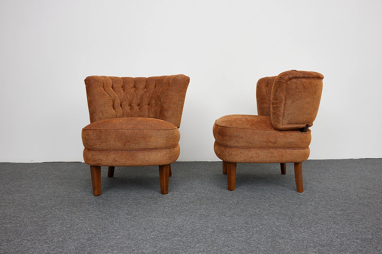 Pair of cocktail armchairs by Otto Schulz for Jio Möbler, 1950s 7