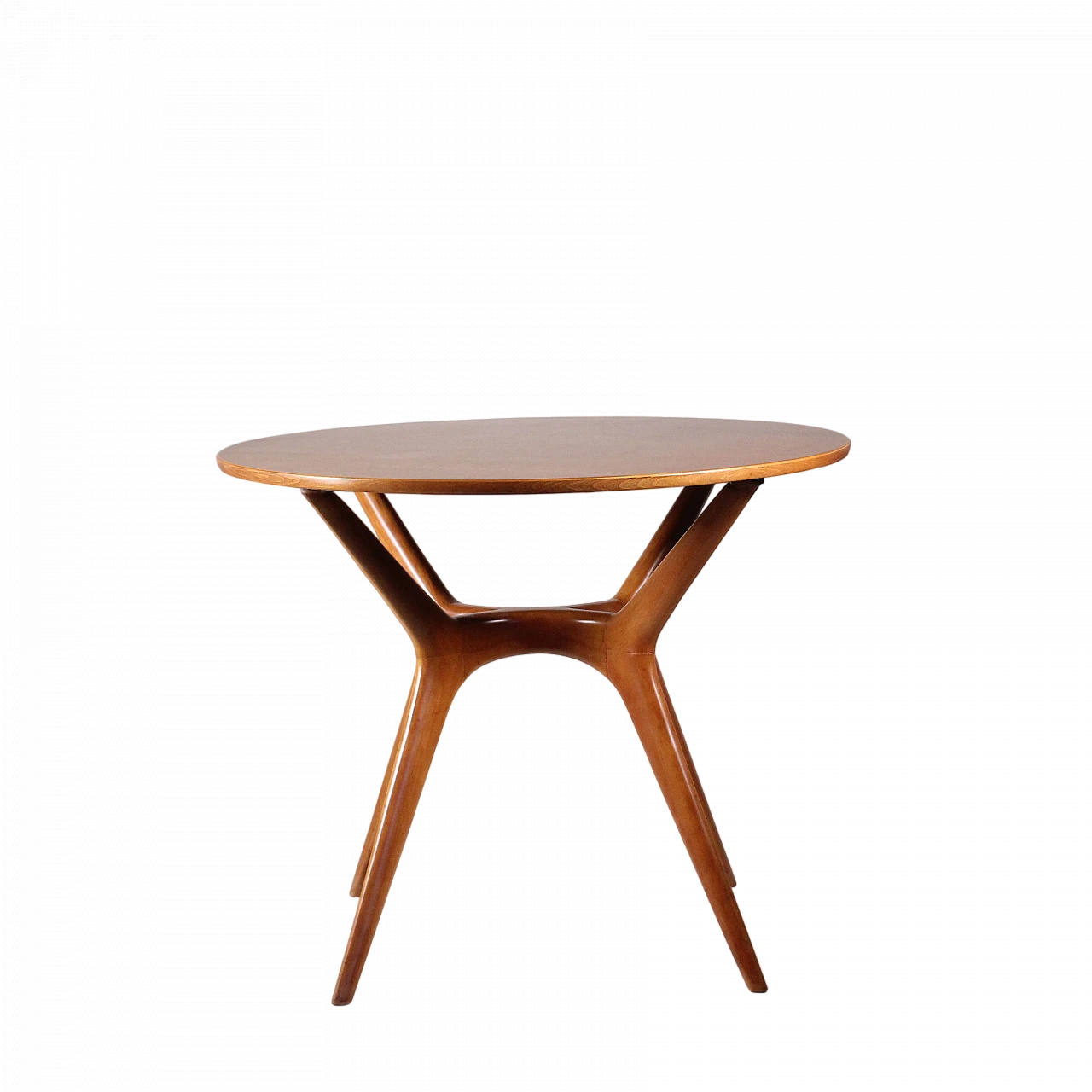 Round wood table, 1960s 6