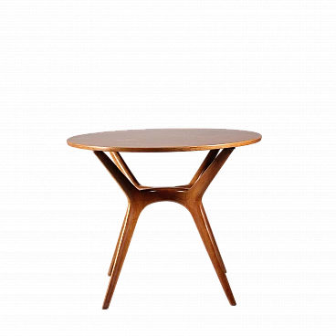 Round wood table, 1960s