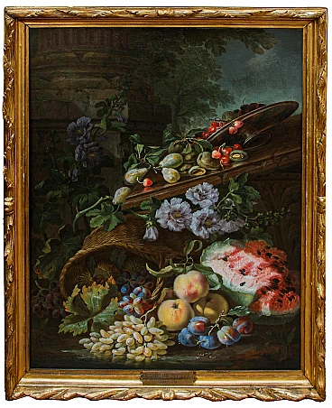 Maximilian Pfeiler, Natura morta con fiori, olio su tela, '600
