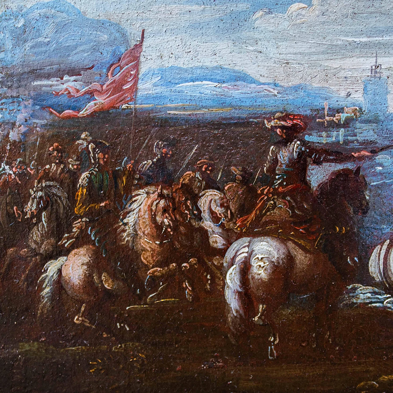 Pietro Graziani, Pair of battle scene, oil on canvas, 17th century 15