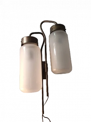 Applique a due luci in ottone in stile Azucena di Dominioni, anni '50