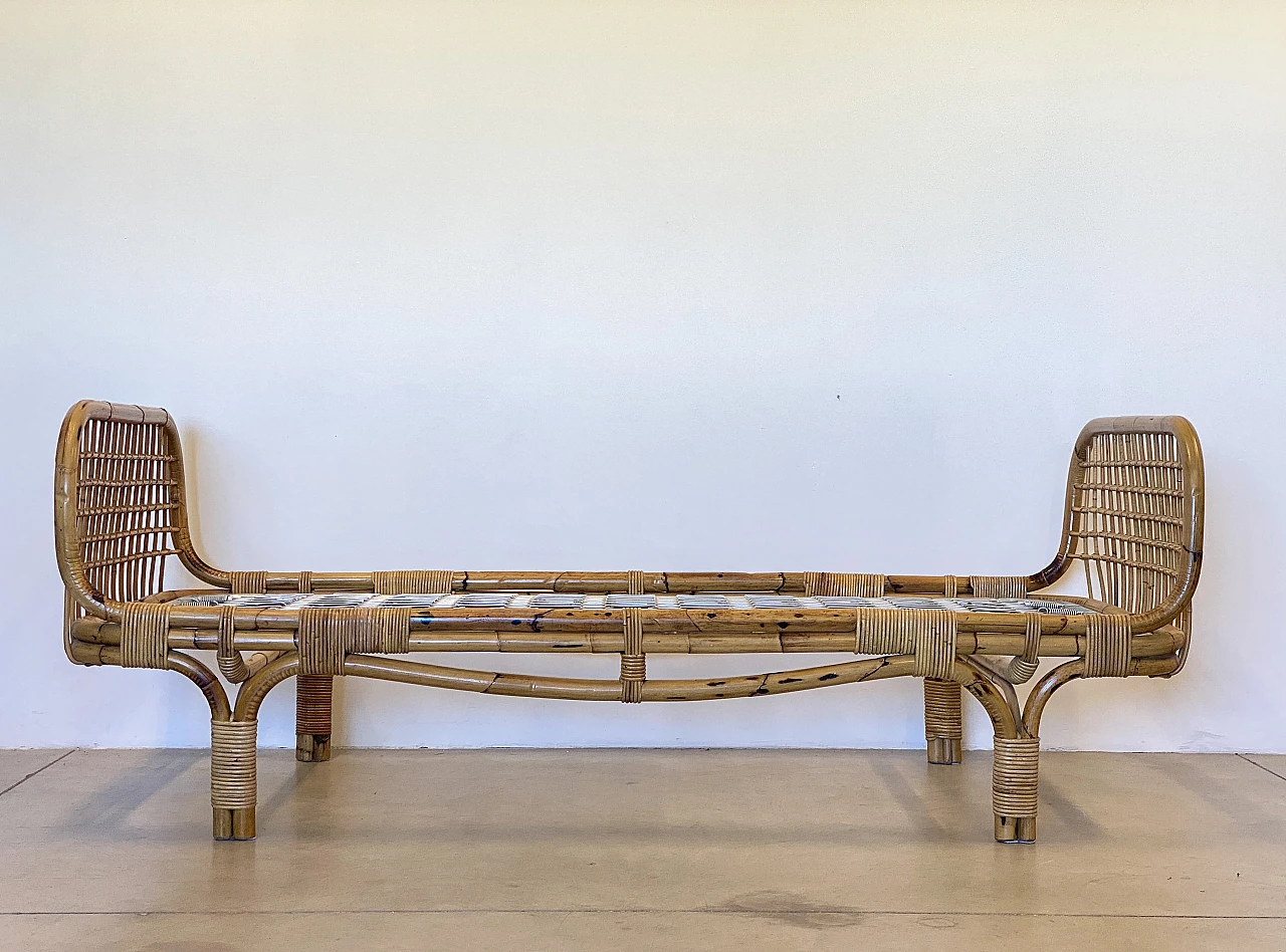 Pair of bamboo daybeds in the style of Tito Agnoli, 1970s 13