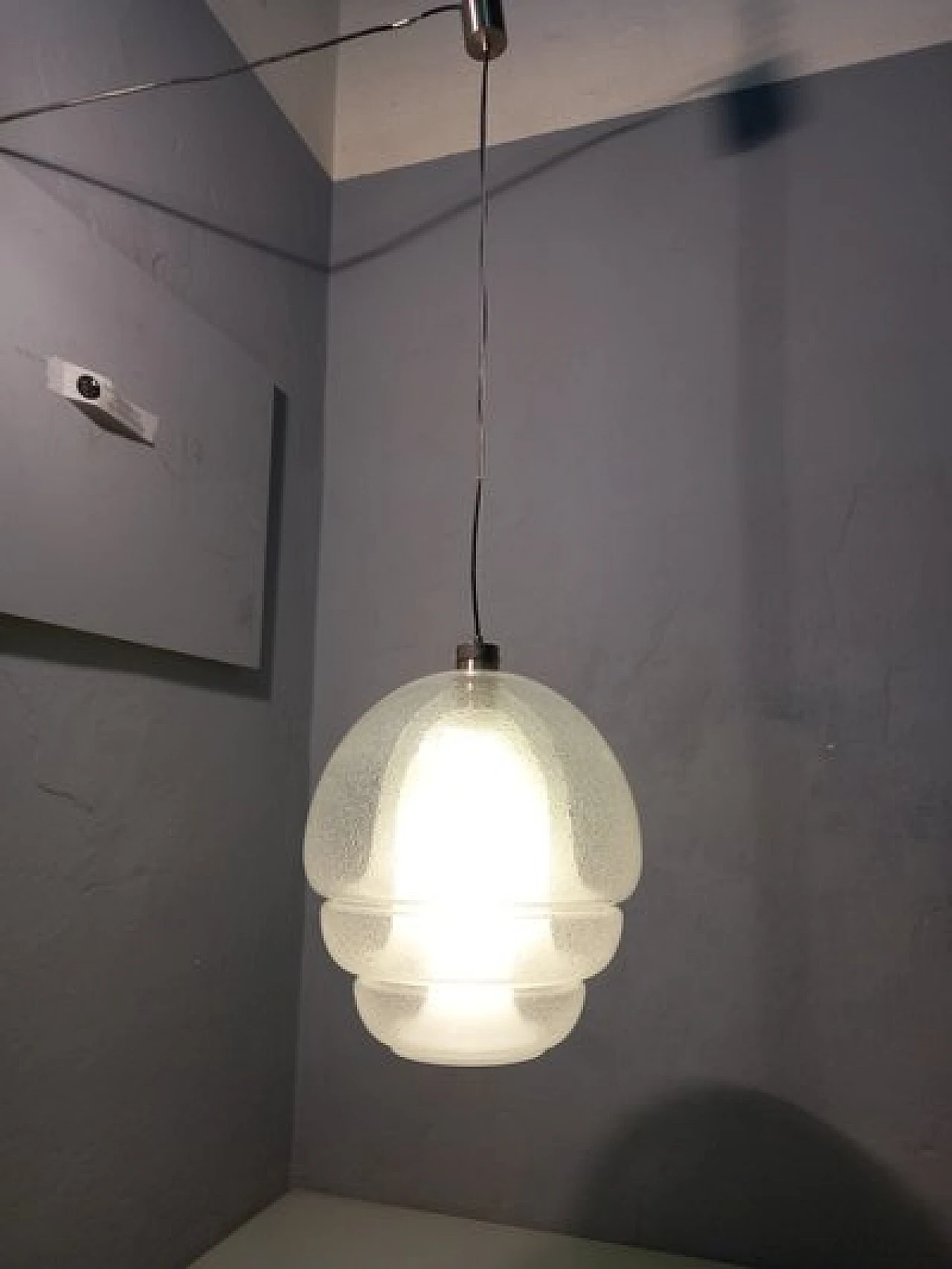 Lampadario in vetro Pullegous di C. Nason per Mazzega, anni '60 2