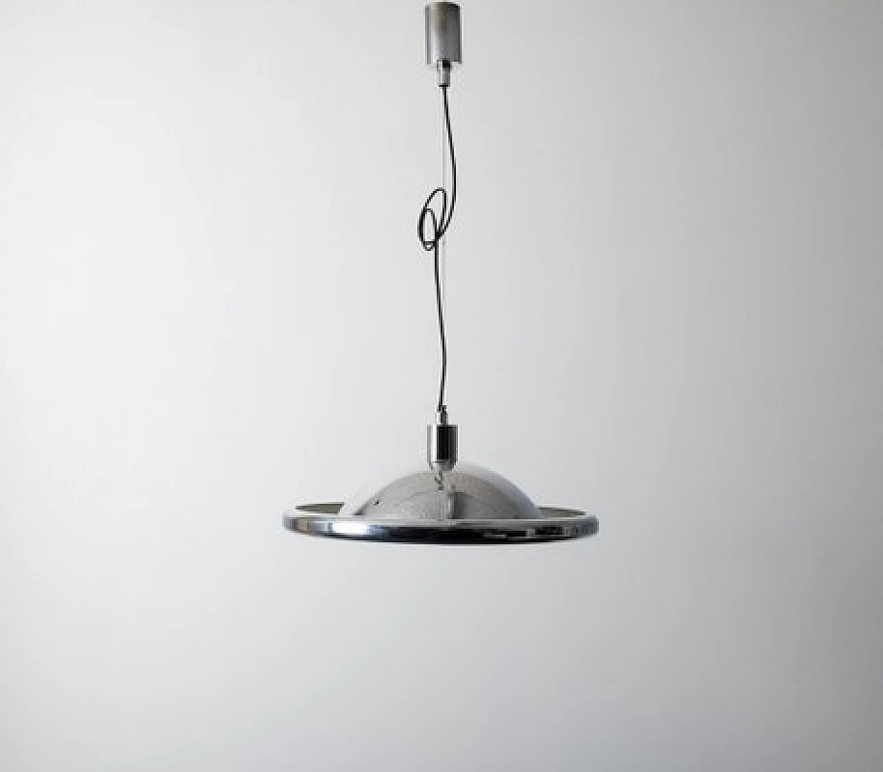 Chromed S-481 chandelier by Luci Italia, 1970s 8