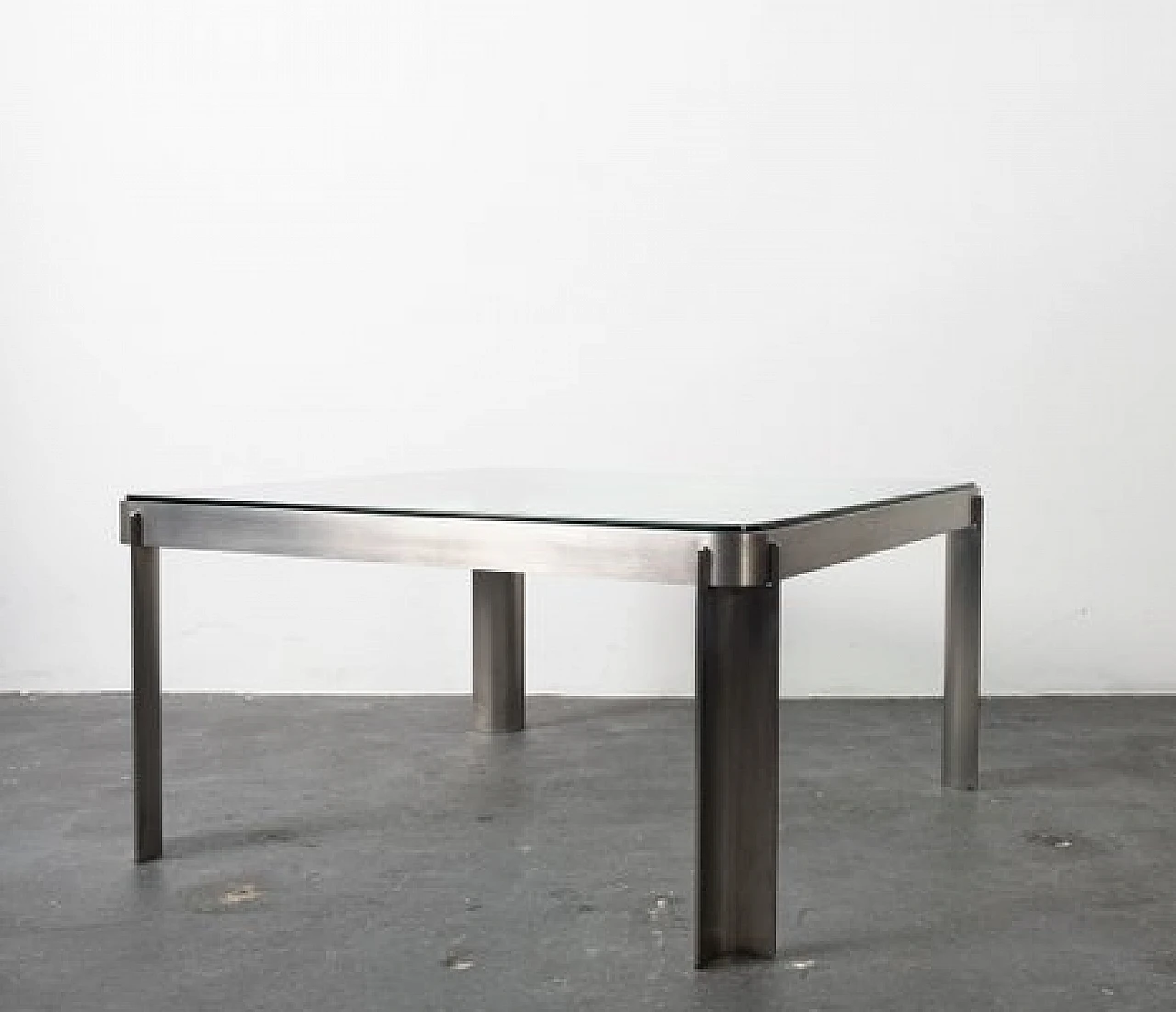 T113 coffee table in aluminium and glass by Tecno, 1970s 7