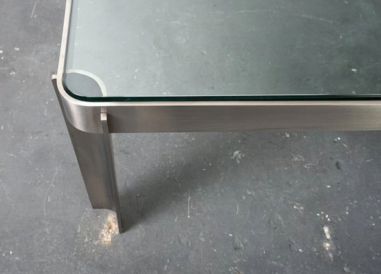 T113 coffee table in aluminium and glass by Tecno, 1970s 8