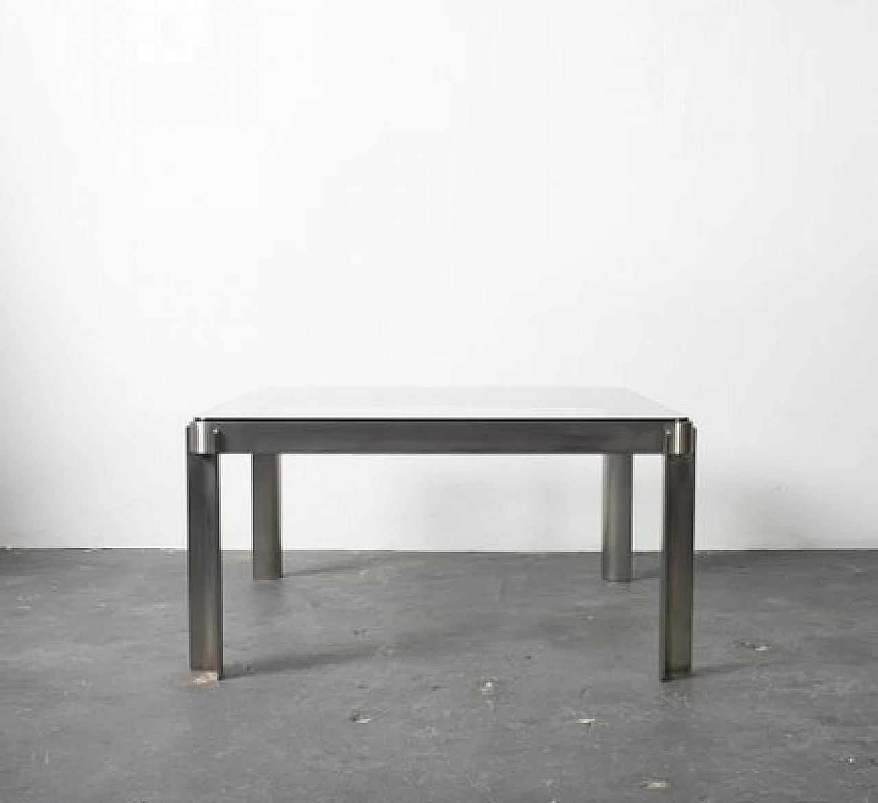 T113 coffee table in aluminium and glass by Tecno, 1970s 10