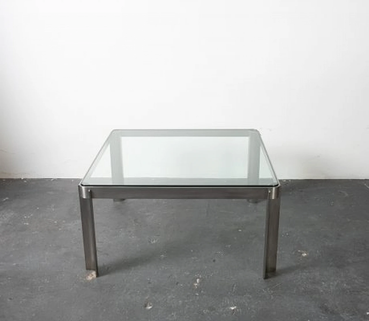 T113 coffee table in aluminium and glass by Tecno, 1970s 11