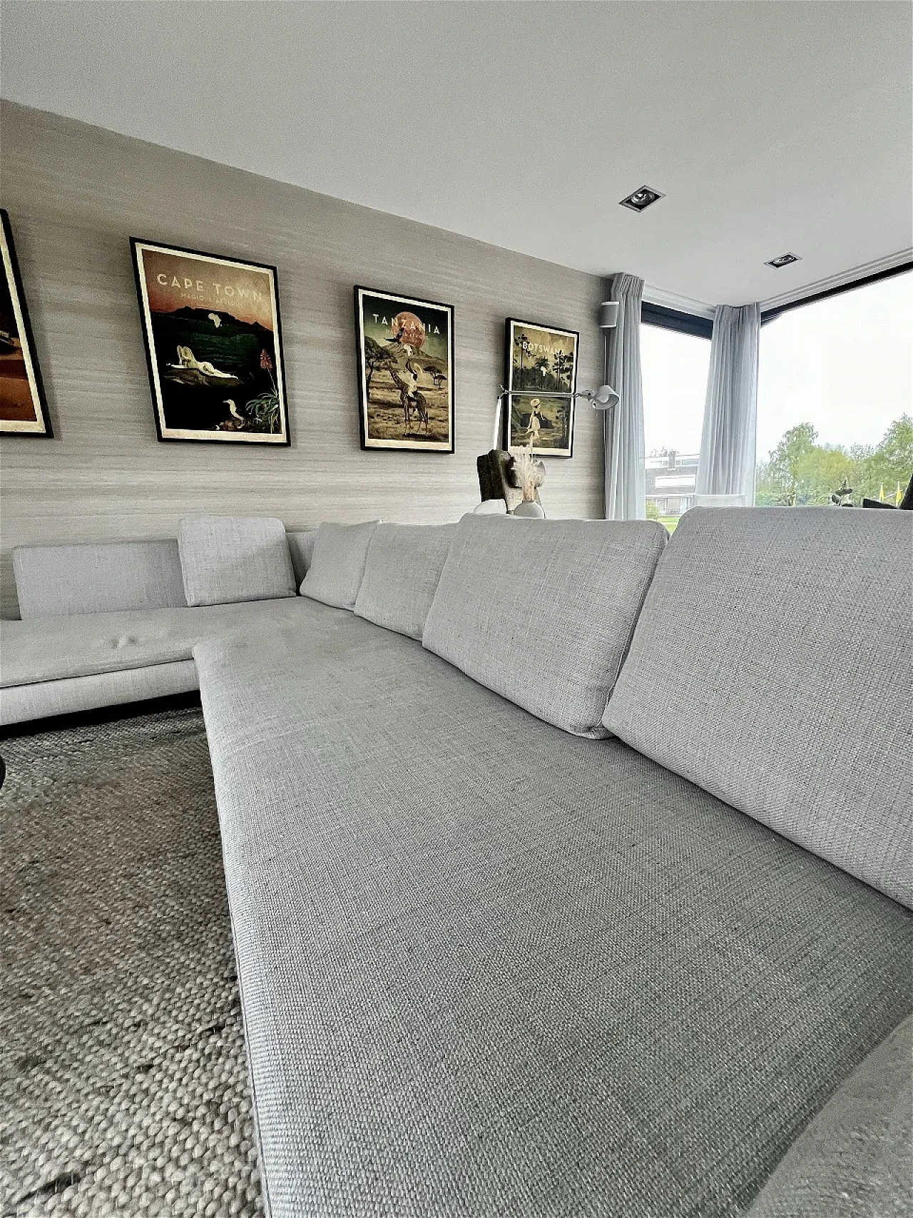 B&B Charles sofa in light grey Maxalto fabric, 2000s 6