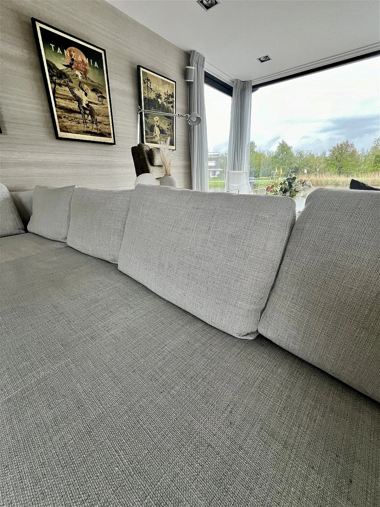 B&B Charles sofa in light grey Maxalto fabric, 2000s 9