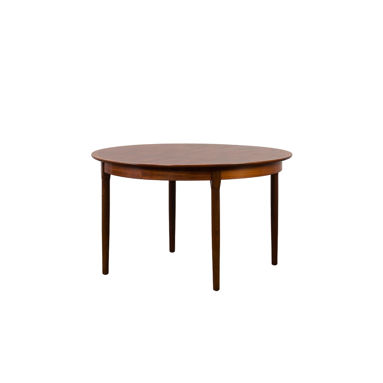 Danish round extendable rosewood veneered table, 1960s 2