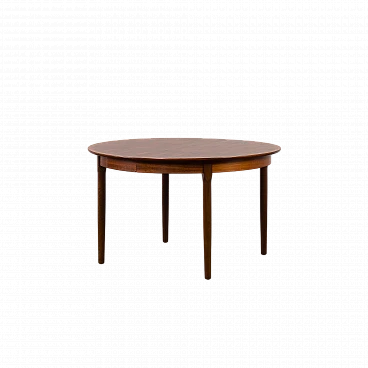 Danish round extendable rosewood veneered table, 1960s
