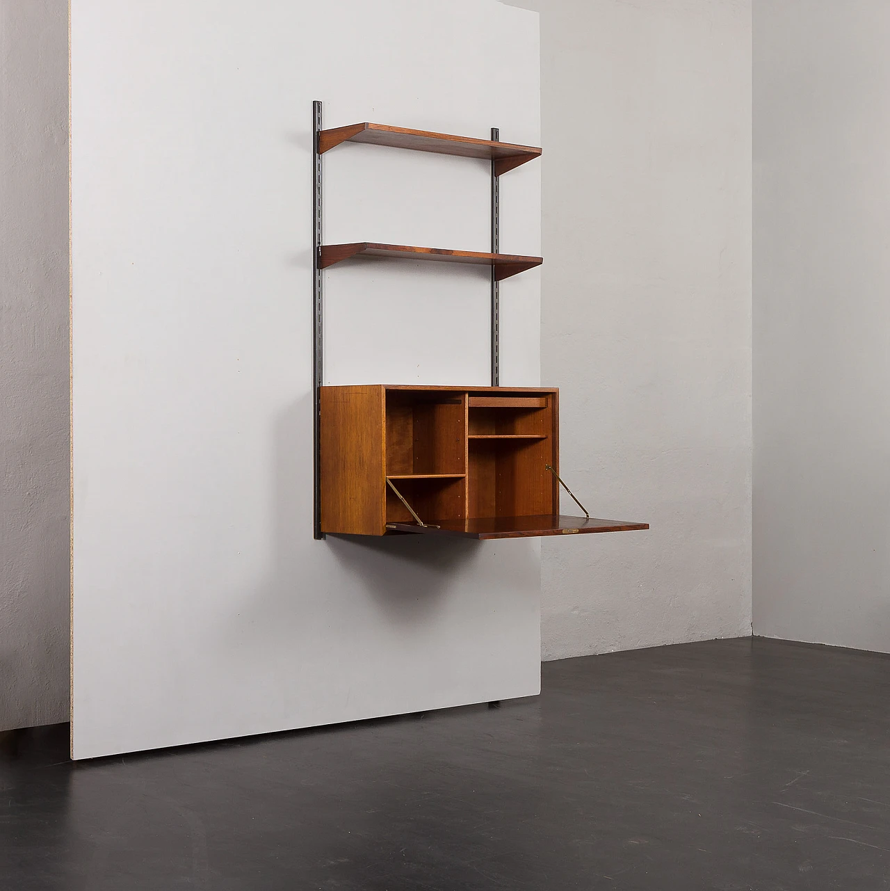 Hanging bookcase with writing desk by Kristiansen for FM Møbler, 1960s 5