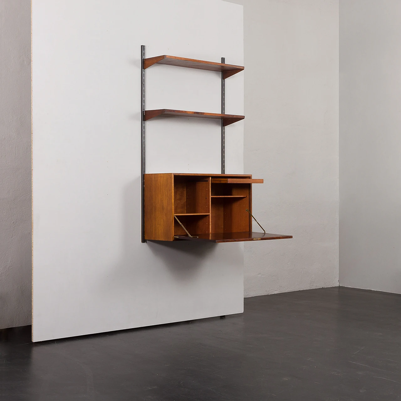 Hanging bookcase with writing desk by Kristiansen for FM Møbler, 1960s 6