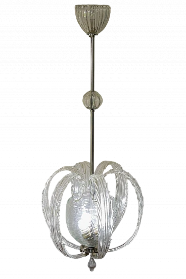 Lampadario in vetro di Murano di Paolo Venini per Venini, anni '40