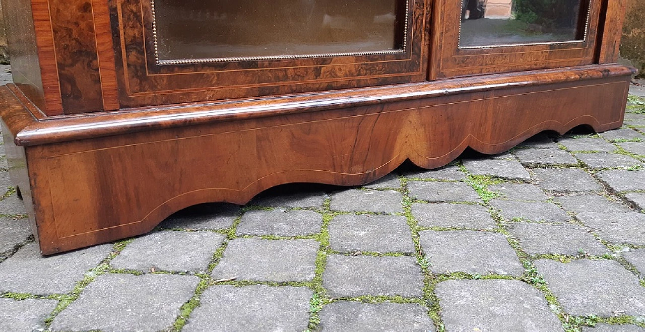 Napoleon III walnut-root display cabinet, late 19th century 10