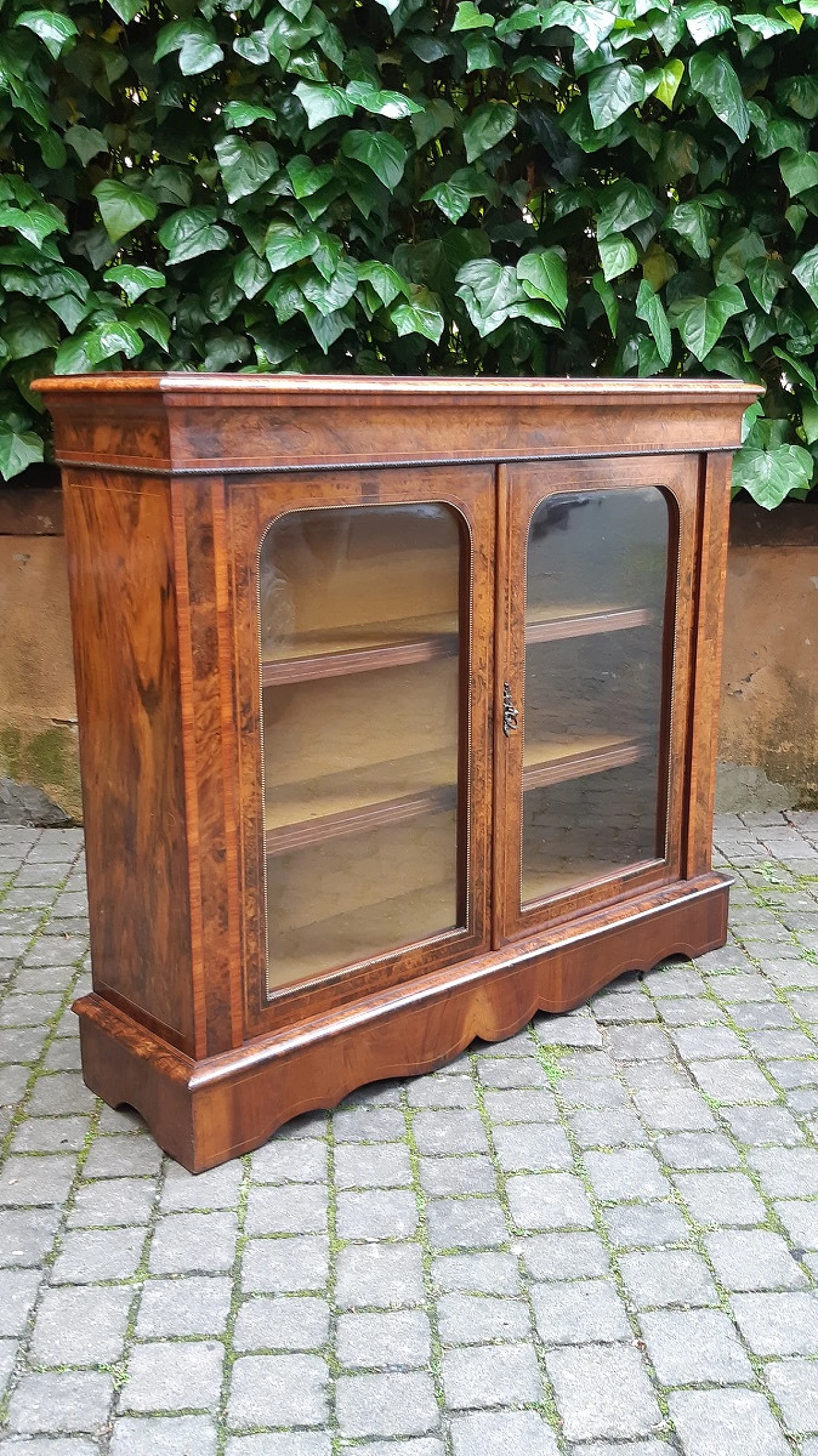 Napoleon III walnut-root display cabinet, late 19th century 12