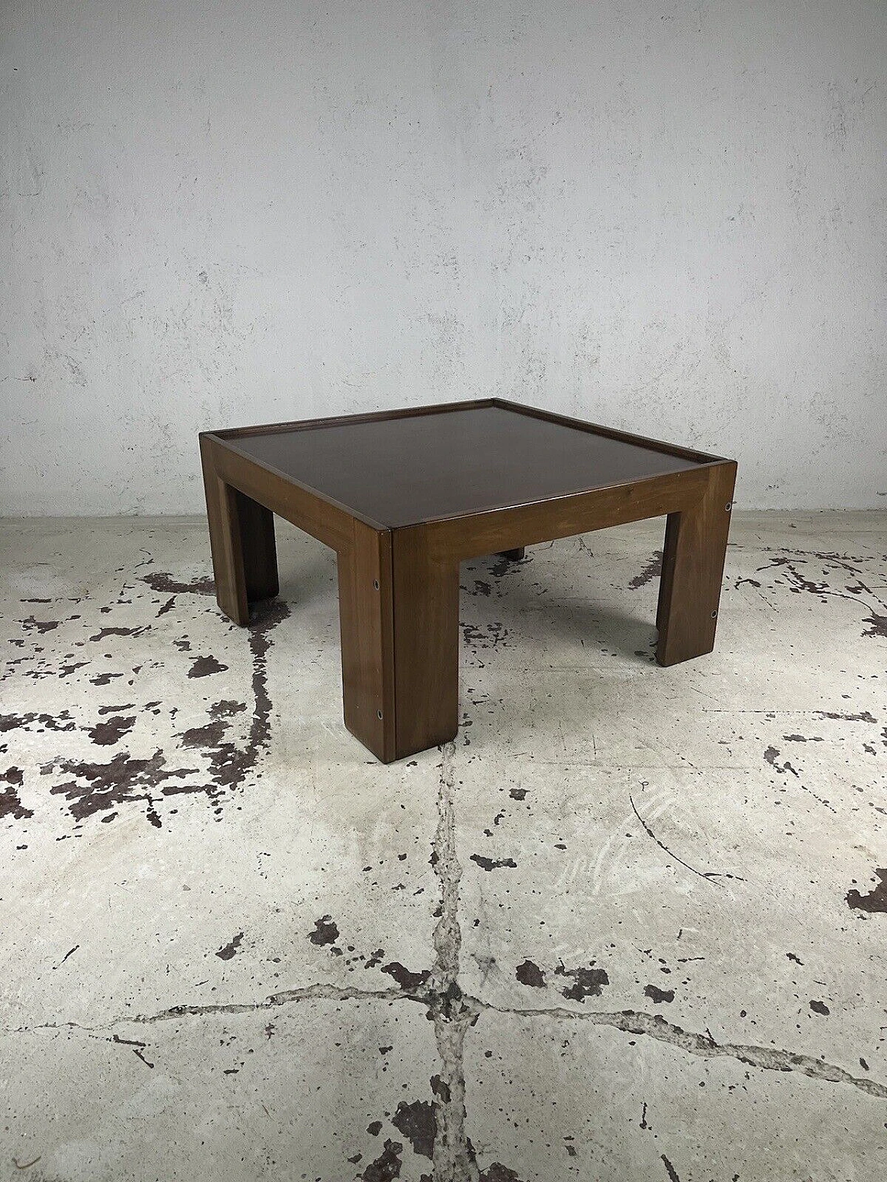 Square coffee table by Afra and Tobia Scarpa for Cassina, 1970s 1