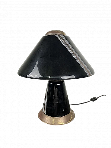 Black and gilded metal table lamp, 1960s