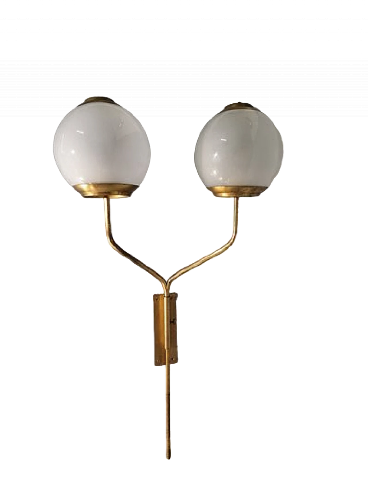 2-Light applique in brass & glass by Dominioni for Azucena, 1950s 10