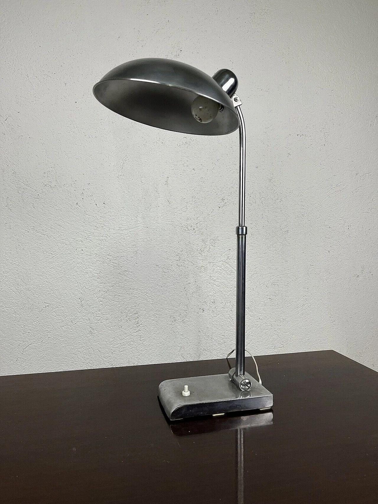 Chromed metal ministerial table lamp, 1960s 1