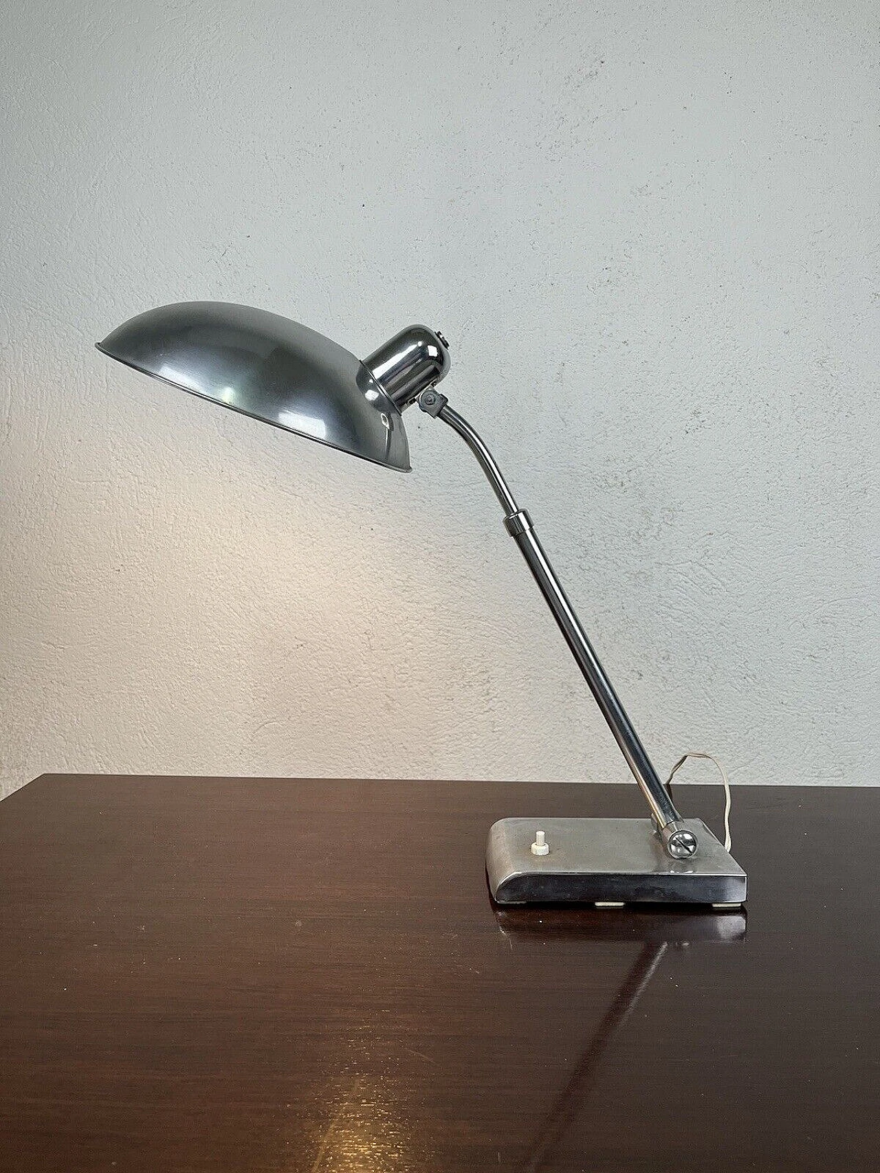 Chromed metal ministerial table lamp, 1960s 3