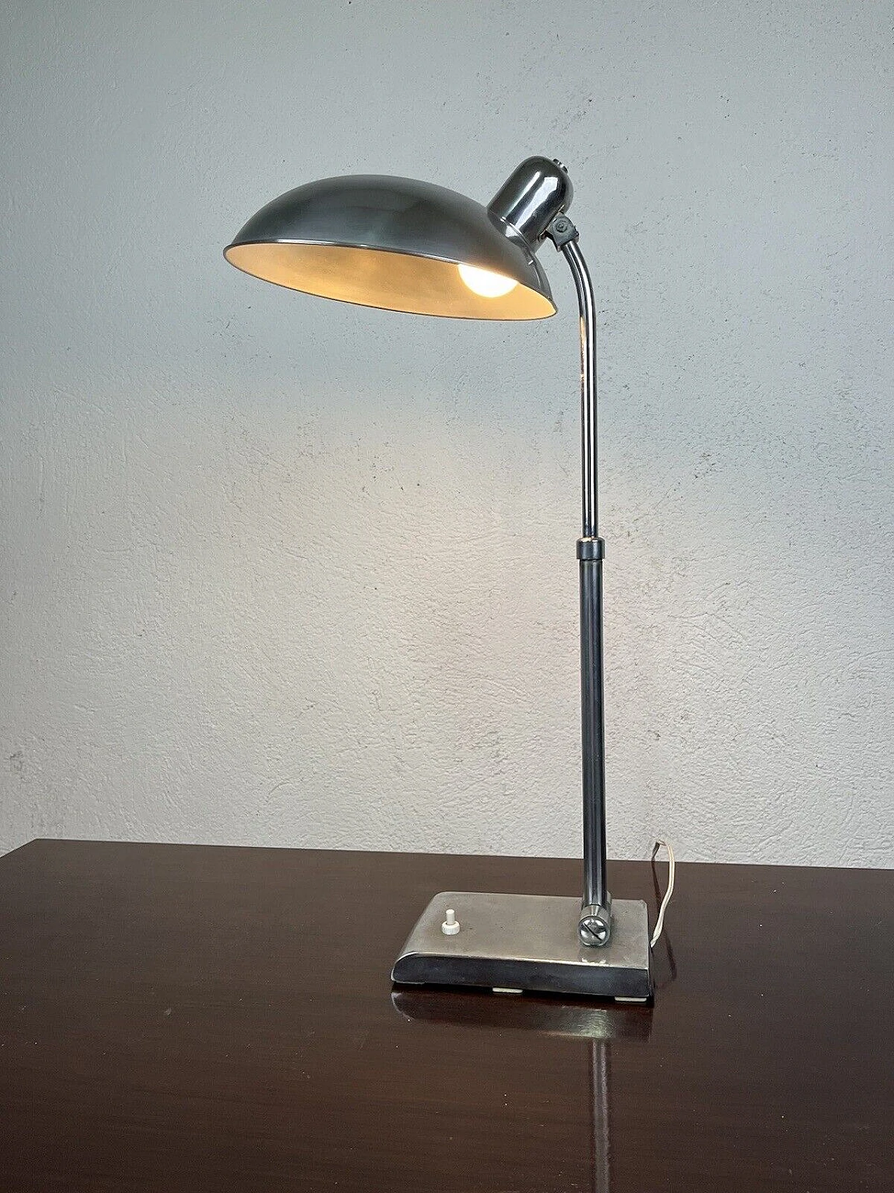 Chromed metal ministerial table lamp, 1960s 8