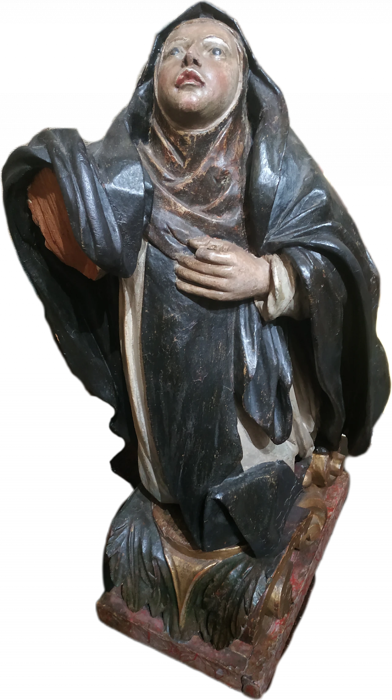 The Ecstasy of Saint Teresa, polychrome wooden sculpture, 18th century 3