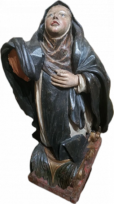 The Ecstasy of Saint Teresa, polychrome wooden sculpture, 18th century