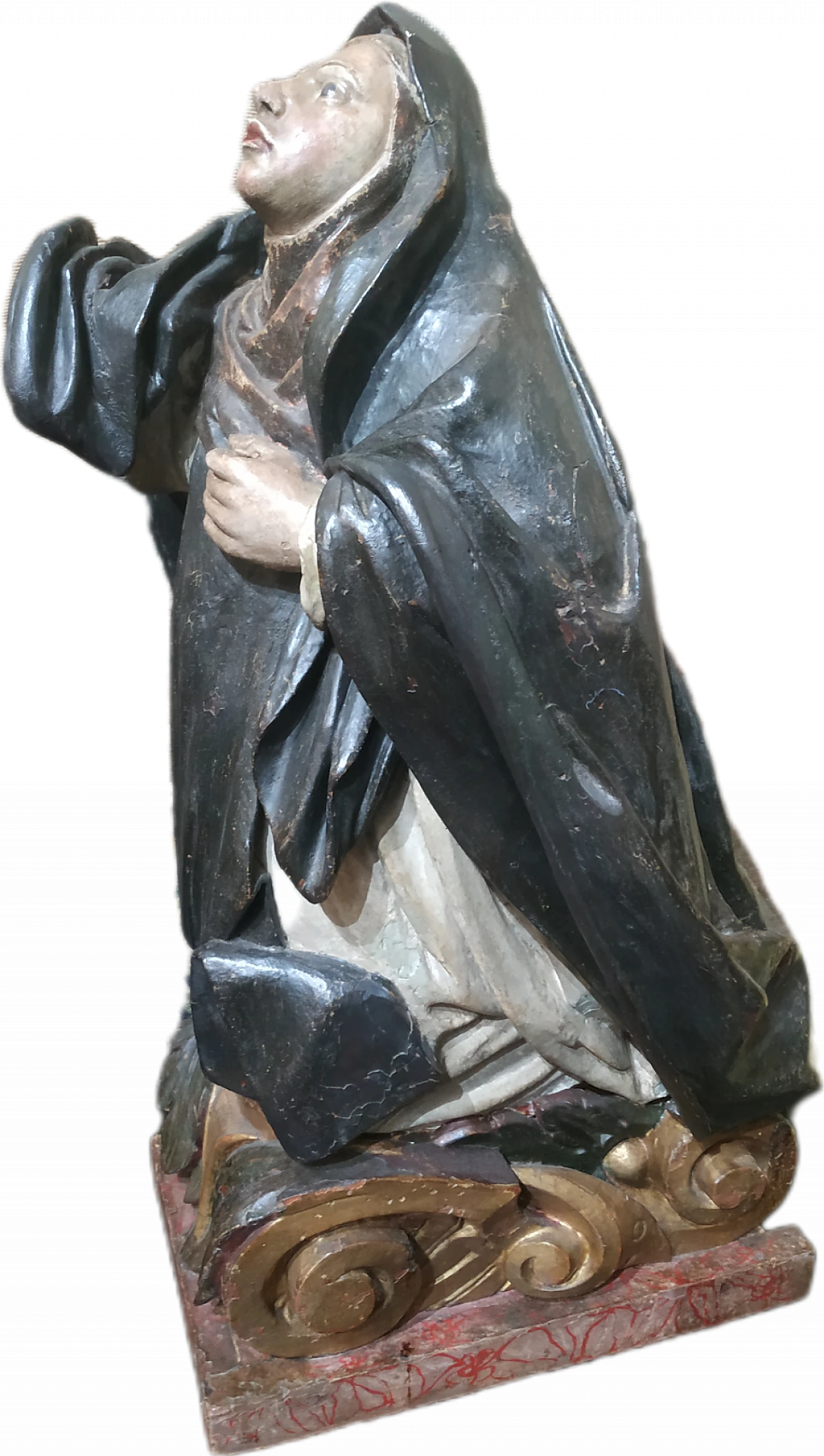 The Ecstasy of Saint Teresa, polychrome wooden sculpture, 18th century 4