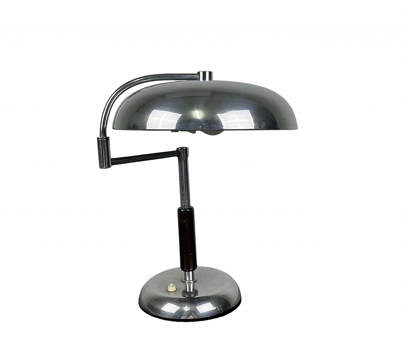 Metal and wood jointed ministerial table lamp, 1960s 12